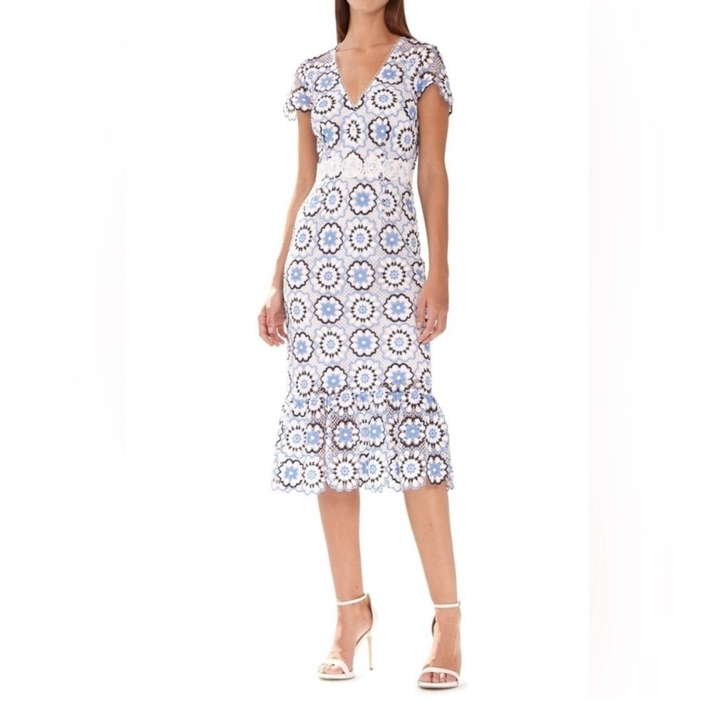 ML Monique Lhuillier Beall Lace Dress Anthropologie Sz 12